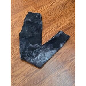 Mother‎ Denim The Muse Crystal Cove Skinny Jeans Black White Acid Wash Size 25